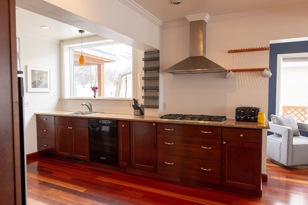 Gas Stove, Dishwasher, and Fully Stocked Cupboards